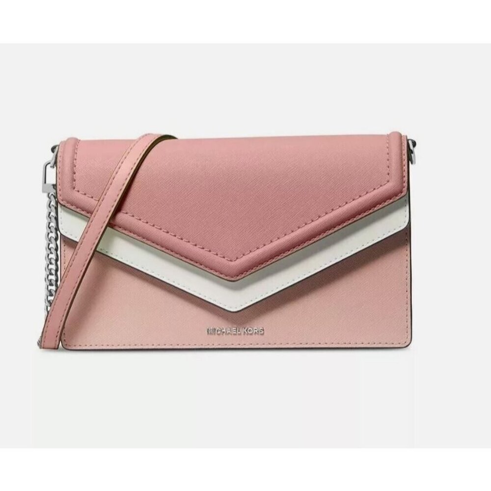 MICHAEL KORS Jet Set double flap envelope small crossbody -Primrose/Pink